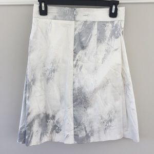 Grey and White Midi Skirt